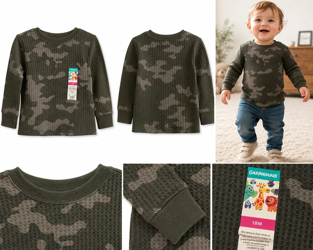 Garanimals Waffle Knit Camouflage Long Sleeve Shirt – Size 18 Months (NWT)